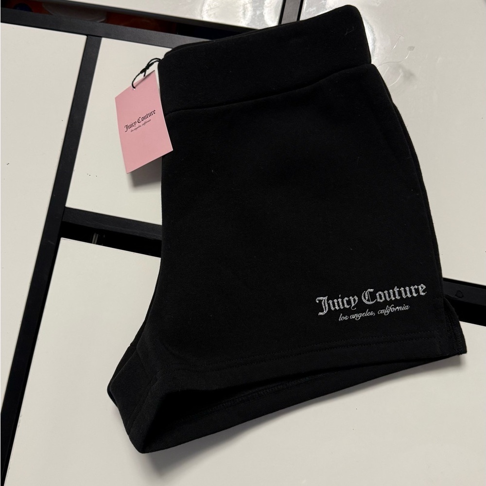 NWT Juicy Couture "Liquorice" Black High-Waisted Shorts - Size Medium - Picture 4 of 8